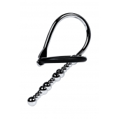 Серебристый уретральный плаг-бусины TOYFA Metal с мягким фиксириющим кольцом - ToyFa - купить с доставкой в Красноярске