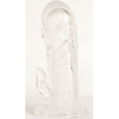 Прозрачная гелевая насадка с клиторальным отростком - 13 см. - Toyfa Basic - в Красноярске купить с доставкой