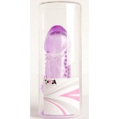 Фиолетовая гелевая насадка с шипами - 13 см. - Toyfa Basic - в Красноярске купить с доставкой