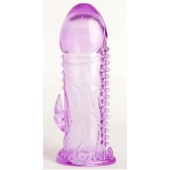 Фиолетовая гелевая насадка с шипами - 13 см. - Toyfa Basic - в Красноярске купить с доставкой