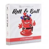 Стимулирующий презерватив-насадка Roll   Ball Strawberry - Sitabella - купить с доставкой в Красноярске