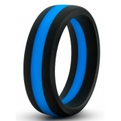 Черно-синее эрекционное кольцо Silicone Go Pro Cock Ring - Blush Novelties - в Красноярске купить с доставкой