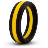 Черно-желтое силиконовое эрекционное кольцо Silicone Go Pro Cock Ring - Blush Novelties - в Красноярске купить с доставкой