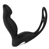 Черный вибромассажер простаты P-PLEASER W ERECTION ENHANCE - Dream Toys - в Красноярске купить с доставкой