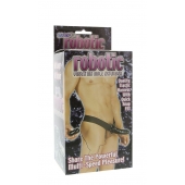 Мужской фаллопротез с вибрацией ROBOTIC MALE STRAP-ON BLACK - 17 см. - Seven Creations - купить с доставкой в Красноярске
