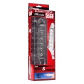 Прозразная закрытая насадка на пенис с поддержкой мошонки Clearly Ample Penis Enhancer - 22 см. - XR Brands - в Красноярске купить с доставкой