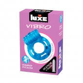 Голубое эрекционное виброкольцо Luxe VIBRO  Кошмар русалки  + презерватив - Luxe - в Красноярске купить с доставкой