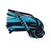 Черно-голубая замшевая плеть с ромбами на ручке - 58 см. - БДСМ Арсенал - купить с доставкой в Красноярске