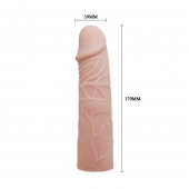 Закрытая телесная насадка-фаллос - 17 см. - Sex Expert - в Красноярске купить с доставкой
