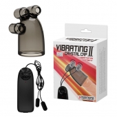 Дымчатая насадка-мастурбатор с вибрацией Vibrating Crystal Cap II - Baile - в Красноярске купить с доставкой