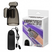 Дымчатая насадка-мастурбатор с вибрацией Vibrating Crystal Cap III - Baile - в Красноярске купить с доставкой
