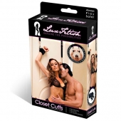 Черные фиксаторы с креплением к двери - Lux Fetish - купить с доставкой в Красноярске