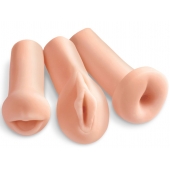 Комплект из 3 мастурбаторов All 3 Holes: вагина, анус, ротик - Pipedream - в Красноярске купить с доставкой