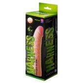 Телесная изогнутая насадка на Harness с коннектором GREEN LINE - 18 см. - LOVETOY (А-Полимер) - купить с доставкой в Красноярске
