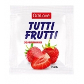 Пробник гель-смазки Tutti-frutti с земляничным вкусом - 4 гр. - Биоритм - купить с доставкой в Красноярске