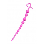 Розовая силиконовая анальная цепочка Long Sweety - 34 см. - ToyFa в Красноярске Розовая силиконовая анальная цепочка Long Sweety - 34 см. - ToyFa