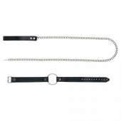 Черный поводок и чокер с кольцом Rada - Rebelts - купить с доставкой в Красноярске