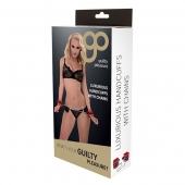 Красно-чёрные наручники на металлической цепочке - Blush Novelties - купить с доставкой в Красноярске