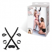 Чёрный набор для фиксации у двери - Lux Fetish - купить с доставкой в Красноярске