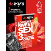 Презервативы для орального секса DOMINO Sweet Sex с ароматом клубничного коктейля  - 3 шт. - Domino - купить с доставкой в Красноярске