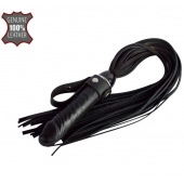 Черная плеть  Ковбой  с ручкой-фаллосом - 55 см. - Sitabella - купить с доставкой в Красноярске