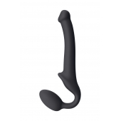 Черный безремневой страпон Silicone Bendable Strap-On S - Strap-on-me - купить с доставкой в Красноярске