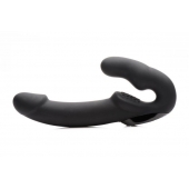 Черный безремневой страпон Urge Silicone Strap On с пультом ДУ - 24 см. - XR Brands - купить с доставкой в Красноярске