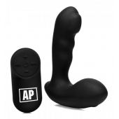 Черный стимулятор простаты Alpha-Pro 7X P-Milker Silicone Prostate Stimulator with Milking Bead - XR Brands - в Красноярске купить с доставкой