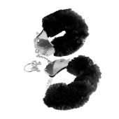 Металлические наручники Furry Love Cuffs с черным мехом - Pipedream - купить с доставкой в Красноярске