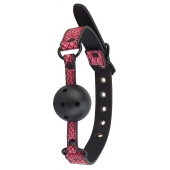 Черно-розовый кляп-шарик с отверстиями BALL GAG - Dream Toys - купить с доставкой в Красноярске