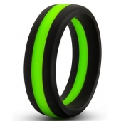 Черно-зеленое эрекционное кольцо Silicone Go Pro Cock Ring - Blush Novelties - в Красноярске купить с доставкой