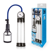 Прозрачная вакуумная помпа Sex Expert с манометром - Sex Expert - в Красноярске купить с доставкой