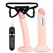 Регулируемые трусики с 2 насадками - 16 и 15 см. - Lux Fetish - купить с доставкой в Красноярске