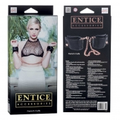 Черные мягкие наручники Entice French Cuffs с цепью - California Exotic Novelties - купить с доставкой в Красноярске