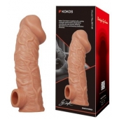 Телесная насадка на фаллос с фиксацией мошонки EXTREME SLEEVE - 15,6 см. - KOKOS - в Красноярске купить с доставкой
