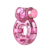Розовое эрекционное кольцо с вибрацией Pink Bear - Baile - в Красноярске купить с доставкой
