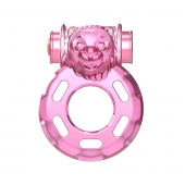 Розовое эрекционное кольцо с вибрацией Pink Bear - Baile - в Красноярске купить с доставкой