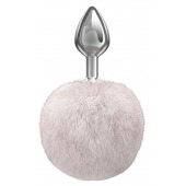 Серебристая анальная пробка с белым пушистым хвостиком Twinkle - Lola Games - купить с доставкой в Красноярске