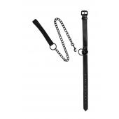 Черный ошейник Sin с поводком - Lola Games - купить с доставкой в Красноярске