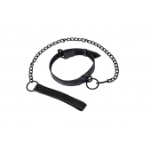 Черный ошейник Sin с поводком - Lola Games - купить с доставкой в Красноярске