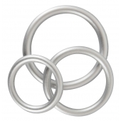 Набор из 3 эрекционных колец под металл Metallic Silicone Cock Ring Set - Orion - в Красноярске купить с доставкой
