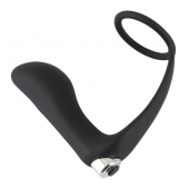 Черное эрекционное кольцо с анальной вибропробкой Vibrating Ring   Plug - Orion - в Красноярске купить с доставкой
