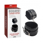 Черные оковы на ноги Obey Me Leather Ankle Cuffs - Chisa - купить с доставкой в Красноярске
