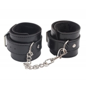 Черные оковы на ноги Obey Me Leather Ankle Cuffs - Chisa - купить с доставкой в Красноярске