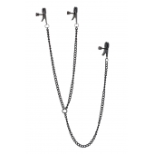 Черные зажимы на соски и клитор на цепочке DELUXE NIPPLE   CLIT CLAMPS - Dream Toys - купить с доставкой в Красноярске