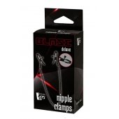 Черные зажимы на соски на цепочке BLAZE DELUXE NIPPLE CLAMPS - Dream Toys - купить с доставкой в Красноярске