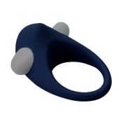 Гладкое синее эрекционное виброкольцо STIMU RING - Dream Toys - в Красноярске купить с доставкой