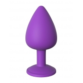 Фиолетовая анальная пробка со стразом Her Little Gem Large Plug - 9,5 см. - Pipedream - купить с доставкой в Красноярске