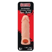 Телесная насадка EXTENDER WITH BALL STRAP 5.5 - 14 см. - Dream Toys - в Красноярске купить с доставкой
