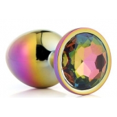 Голографическая анальная втулка с радужным кристаллом - 7,1 см. - Dream Toys - купить с доставкой в Красноярске